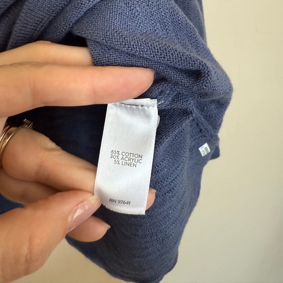 J Jill Eclipse Linen Blend Pullover Sweater Blue Cotton Lightweight Women’s XL - Picture 5 of 8